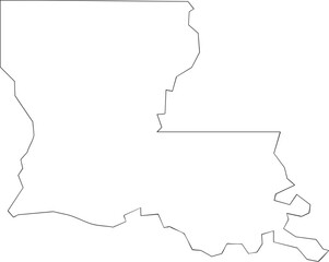 Louisiana USA State Map Outline, Editable Vector EPS, Blank Printable Map
