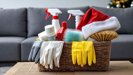 Cleaning tips for a festive holiday home in winter, preparing the living area for celebrations and family gatherings