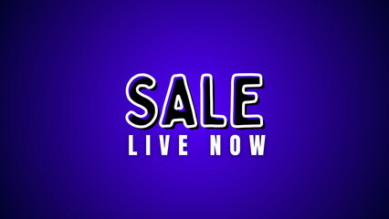 Fototapeta premium blue gradient background, sale live now 3D text, 3D typography sale, bold black and white text, multi gradient background, colourful gradient backdrop, modern sale banner, trendy sale animation