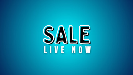 c green  background, sale live now 3D text, 3D typography sale, bold black and white text, multi gradient background, colourful gradient backdrop, modern sale banner, trendy sale animation