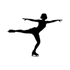 Elegant Ice Skater Silhouette Pose