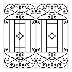 Elegant Ornamental Window Grill Vector Design