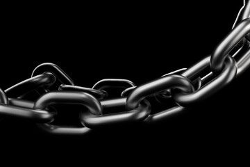 Detailed Close-Up of Metal Chain Links