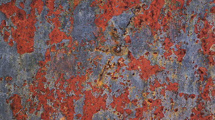 Red Rust on Blue Paint