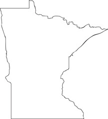 Minnesota USA State Map Outline, Editable Vector EPS, Blank Printable Map
