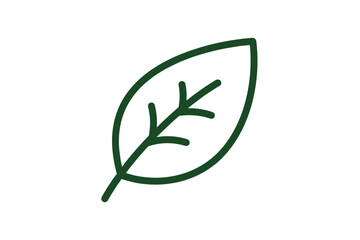 Simple green leaf icon for nature and eco-friendly designs