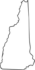 New Hampshire USA State Map Outline, Editable Vector EPS, Blank Printable Map
