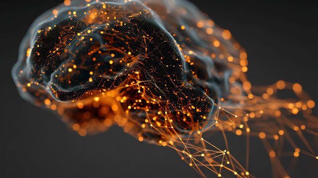 digital blob that is a fast and iterative Al agent with orange