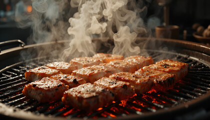 grilled meat on the grill