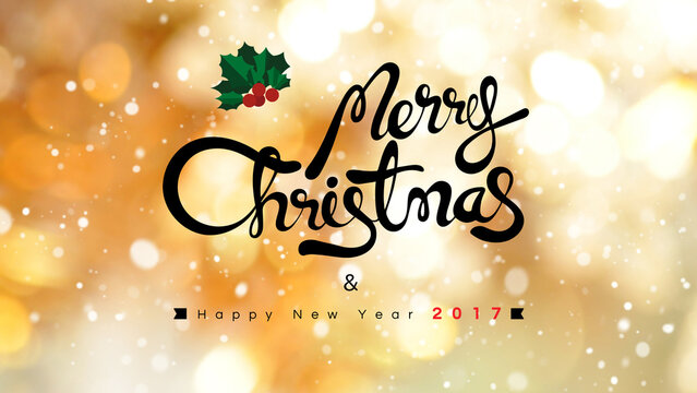 Spread Holiday Cheer with this Merry Christmas and Happy New Year 2017 design, perfect for seasonal greetings, festive marketing, and joyful celebrations