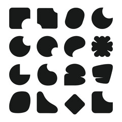 Collection of abstract organic geometric shapes silhouette.