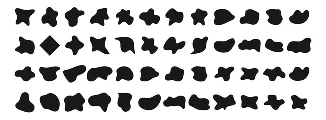 Abstract organic blob black shapes big vector set bundle for backgrounds text frames or design elements.
