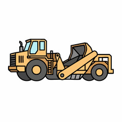 Naklejka premium Illustration of a Yellow Motor Scraper Construction Vehicle.