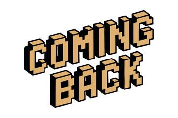 Retro 3d pixel art style text with bold block lettering