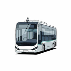Modern Electric Bus Illustration for Sustainable Transportation.