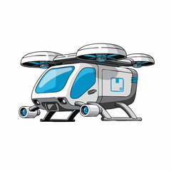 Futuristic autonomous delivery drone for modern logistics and e-commerce.