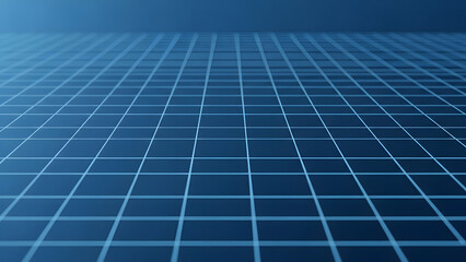 A blue grid pattern receding into the distance creating a sense of depth and perspective view