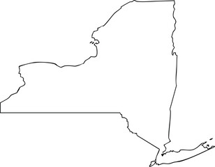 New York USA State Map Outline, Editable Vector EPS, Blank Printable Map
