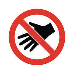 Do not touch sign red circle with hand icon