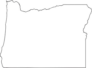 Oregon USA State Map Outline, Editable Vector EPS, Blank Printable Map
