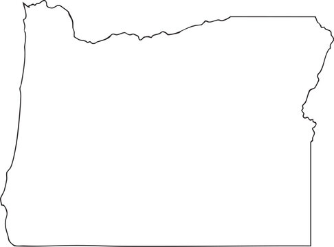 Oregon USA State Map Outline, Editable Vector EPS, Blank Printable Map
