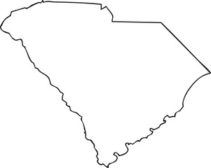 South Carolina USA State Map Outline, Editable Vector EPS, Blank Printable Map
