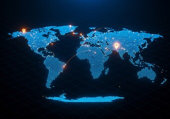 Global connectivity showing digital network. Digital trade and expansion