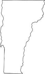 Vermont USA State Map Outline, Editable Vector EPS, Blank Printable Map
