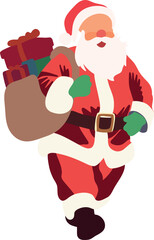 Santa Claus Carrying Sack of Gifts
