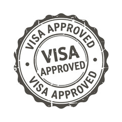 Official visa approved stamp seal