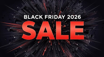 Amazing Black Friday 2026 sale promotion with stunning abstract background for your seasonal marketing campaigns and retail advertisements