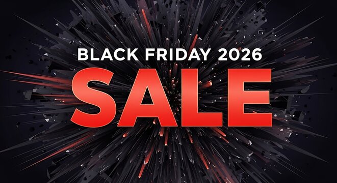 Amazing Black Friday 2026 sale promotion with stunning abstract background for your seasonal marketing campaigns and retail advertisements