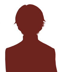 学ランの男子学生　シルエット