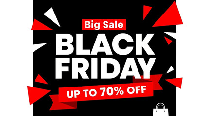 Big Sale Black Friday Up To 70% Off Promotion Banner - Special Discount Offer
