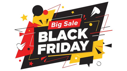 Special offer and discount promotional banner with abstract geometric shapes for a major shopping event