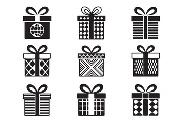 Black and White Gift Box Vectors