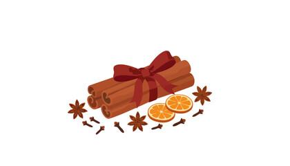 Cinnamon Spice Bundle with Orange Slices and Star Anise.