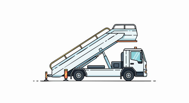 Airport Passenger Stair Truck Vehicle Illustration.