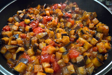 Delicious Italian Caponata Dish with Eggplant and Tomatoes for Culinary Use