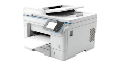 White Multifunction Printer with Touchscreen Display