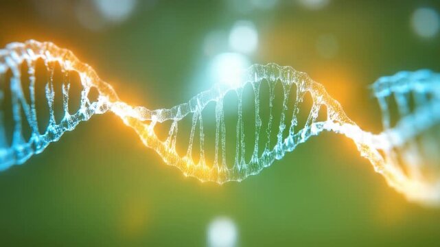 DNA Helix: A mesmerizing depiction of a DNA helix, its double helix structure illuminated with a vibrant, ethereal glow, symbolizing the core of life and scientific advancement.