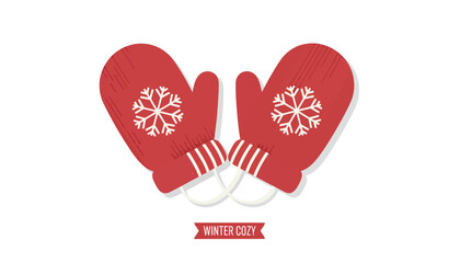 Winter Themed Boxing Gloves With Snowflakes.