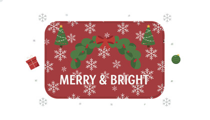 Merry and Bright Gift Tag With Snowflakes.