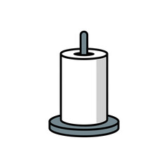 Paper Towel Holder  Icon on White Background Vector Art Illustration on white background.