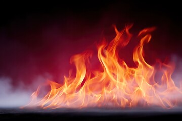 Fototapeta premium Blazing Inferno: A dramatic display of intense heat, captured in a mesmerizing dance of flames, embodying the raw power and untamed essence of fire, illuminating the surrounding darkness.