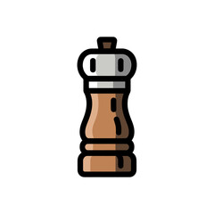 Pepper mill icon on White Background Vector Art Illustration on white background.