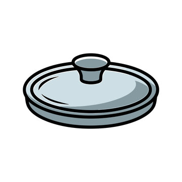 Pot lid Icon on White Background Vector Art Illustration on white background.