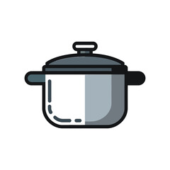Pressure cooker icon on White Background Vector Art Illustration on white background.