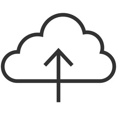 black outline cloud upload icon