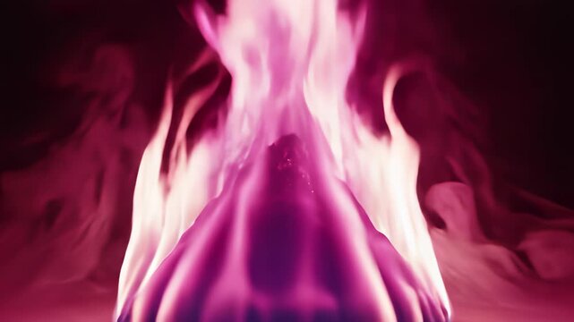 Flames rising from the base of a deep purple vase on a dark surface capture the fiery passion and creative energy required to ignite bold ideas, perfectly embodying the concept of innovation and.
